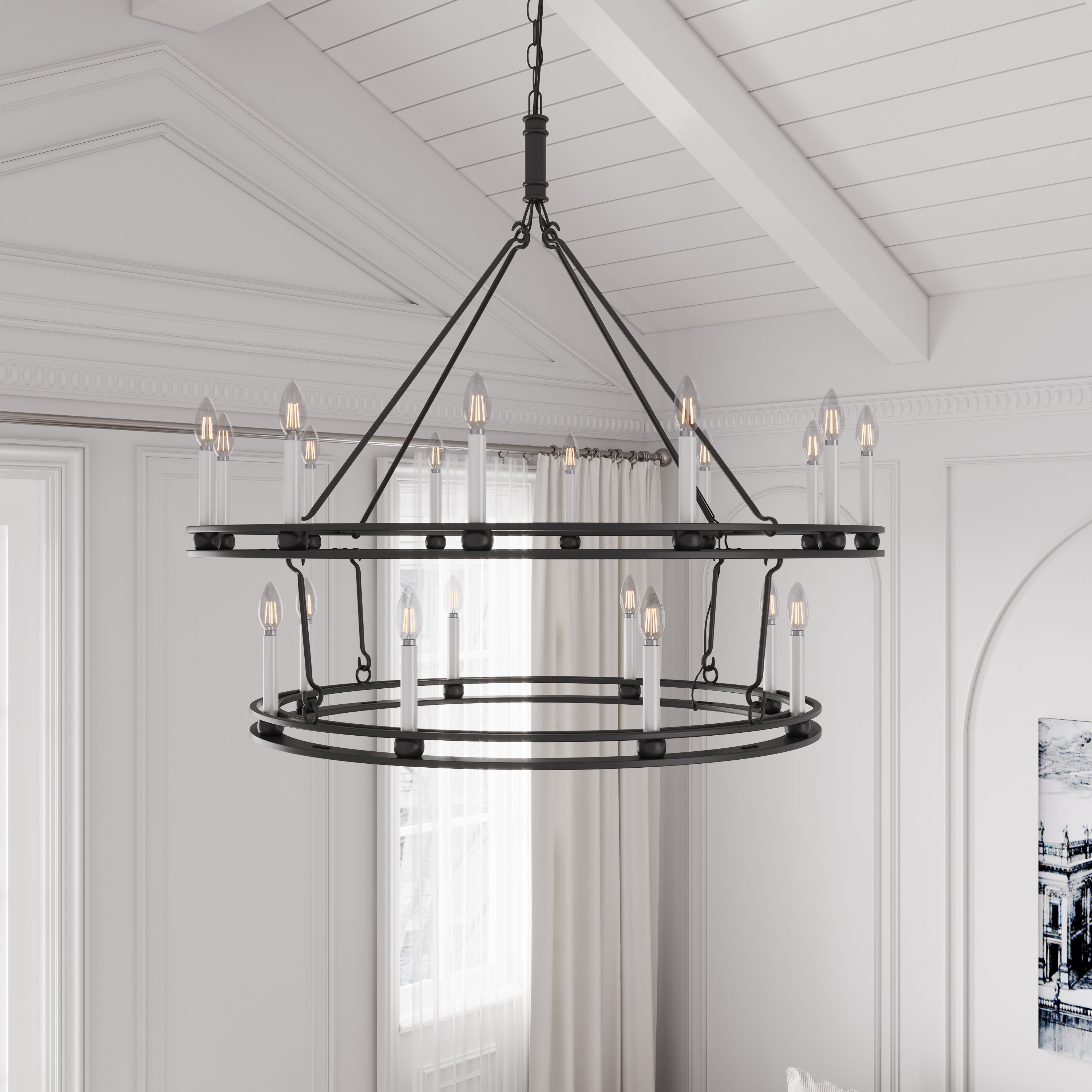Gracie Oaks Varshan 20 - Light Candle Style Wagon Wheel Chandelier ...