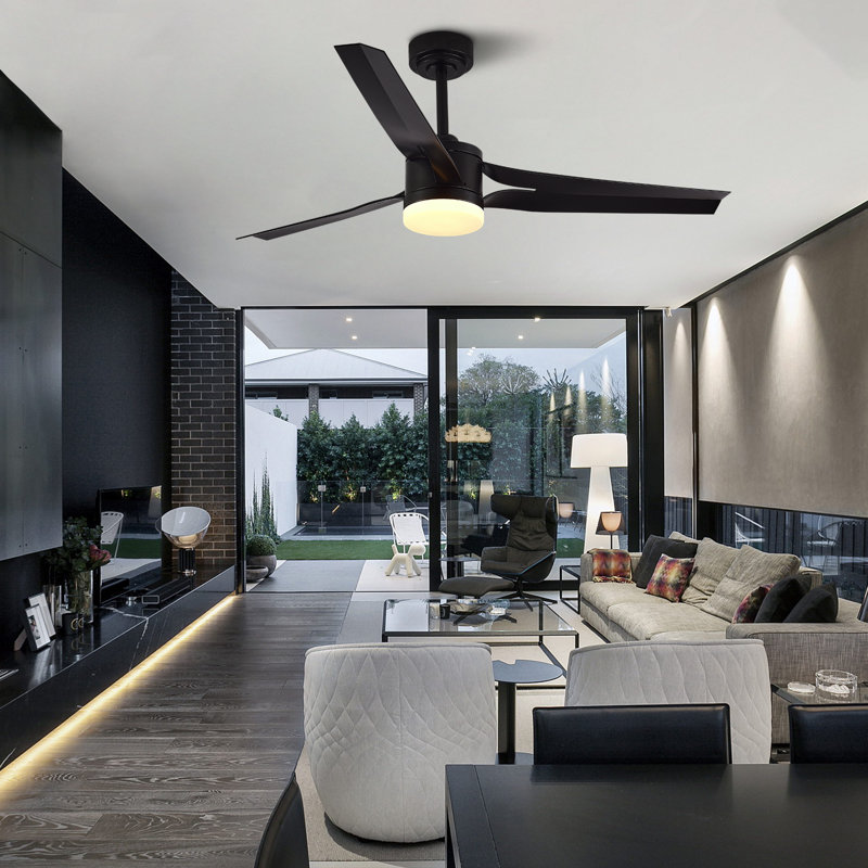 Ventilateur de plafond à profil bas 52 pouces avec lumière