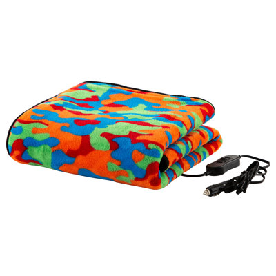 Stalwart Heated Car Travel Blanket, Multi Camo