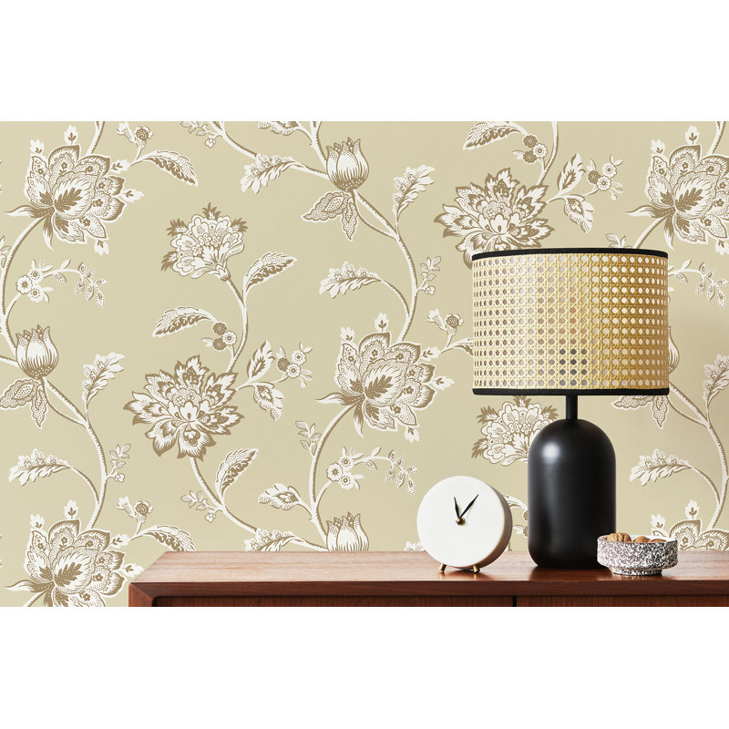 Papier peint Juliette Jacobean, Jaune clair