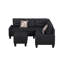 Canapé modulaire capitonné avec repose-pieds et coussins Oasis-114611227
