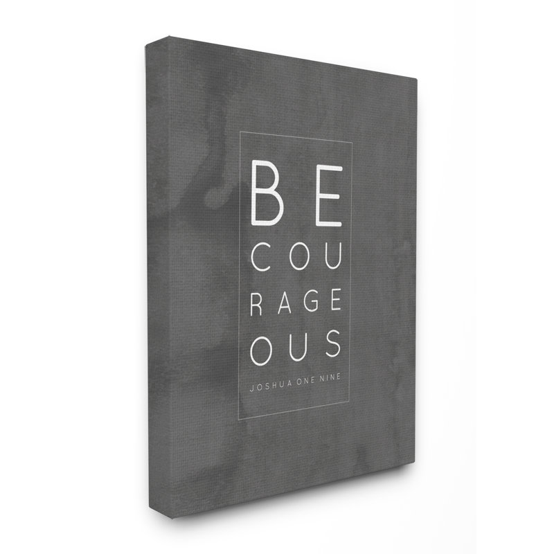 «Be Courageous» par EtchLife, reproduction d'art textuel sur toile, H 20 po x l 16 po, Toile tendue