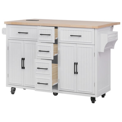 56.5'' Kitchen Island With Drop Leaf