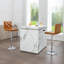 Ensemble de 4 tabourets de bar pivotants, tabourets de bar en similicuir rembourrés à hauteur de comptoir avec dossier, chaises de bar modernes réglables pour îlot de cuisine, brun-914154030-920668499