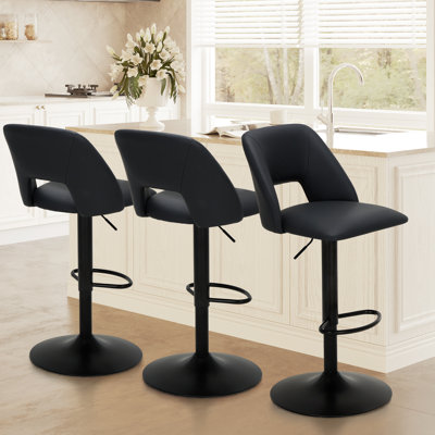 Tabouret de bar et de comptoir pivotant rembourré à hauteur réglable avec repose-pieds
