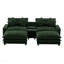 Canapé modulaire Basic, canapé rembourré en chenille de 111 po avec deux repose-pieds amovibles, deux ports USB, deux porte-gobelets et une grande boîte de rangement