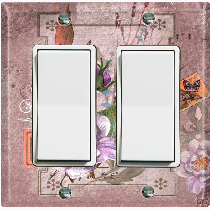 Patterned 2 - Gang Toggle Light Switch Standard Wall Plate