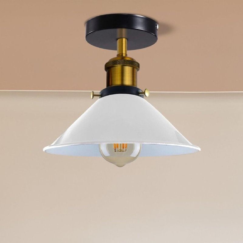 Douchette encastrée industrielle en métal E26, White