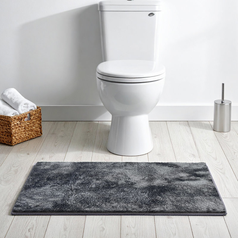Hiltonia Polypropylene Non-Slip Bath Rug, 32" L x 20" W, Gray