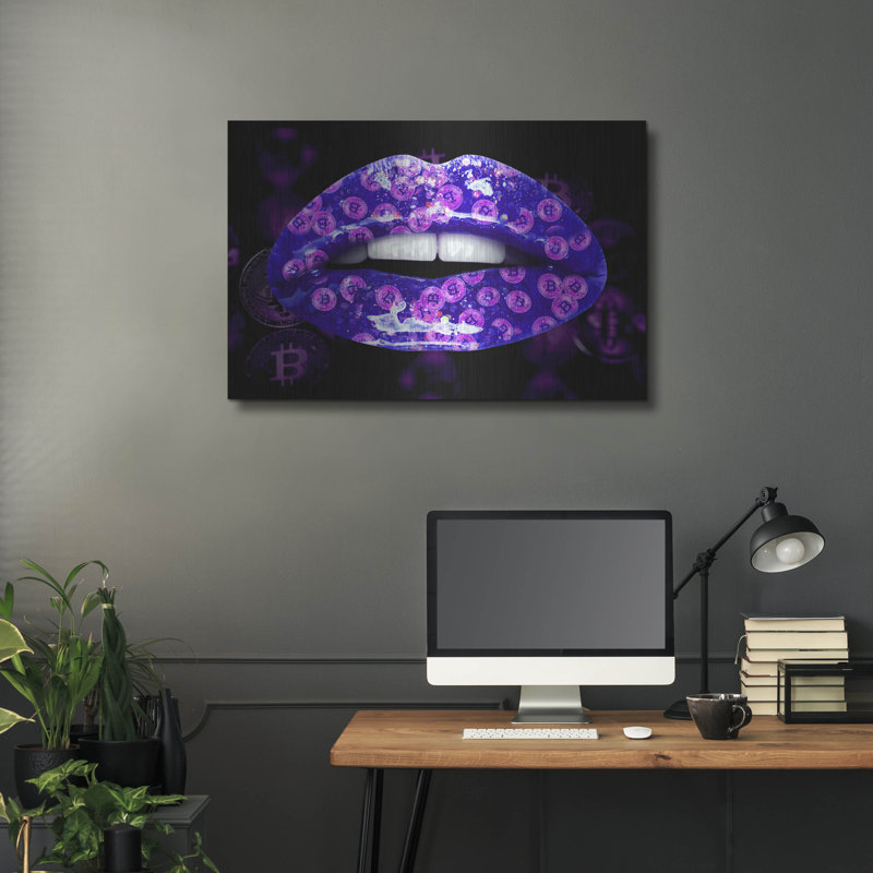 «Bitcoin Milkshake Violet» par Wall Art, 36 po x 24 po