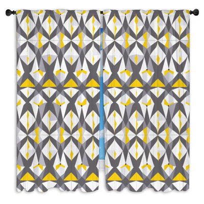 Motif de rideaux de fenêtre triangulaires à angles vifs - 2 panneaux