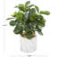 Faux feuillage d'eucalyptus, plante artificielle d'extérieur verte avec feuilles réalistes et pot en marbre