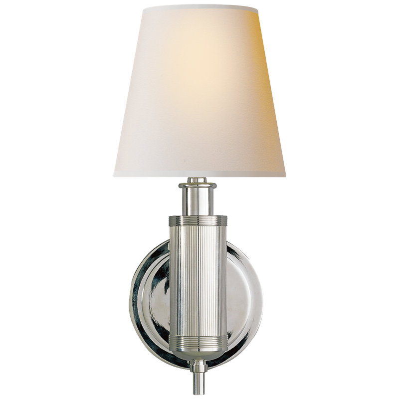 Thomas O'Brien Longacre Sconce, Polished Nickel, Fabric