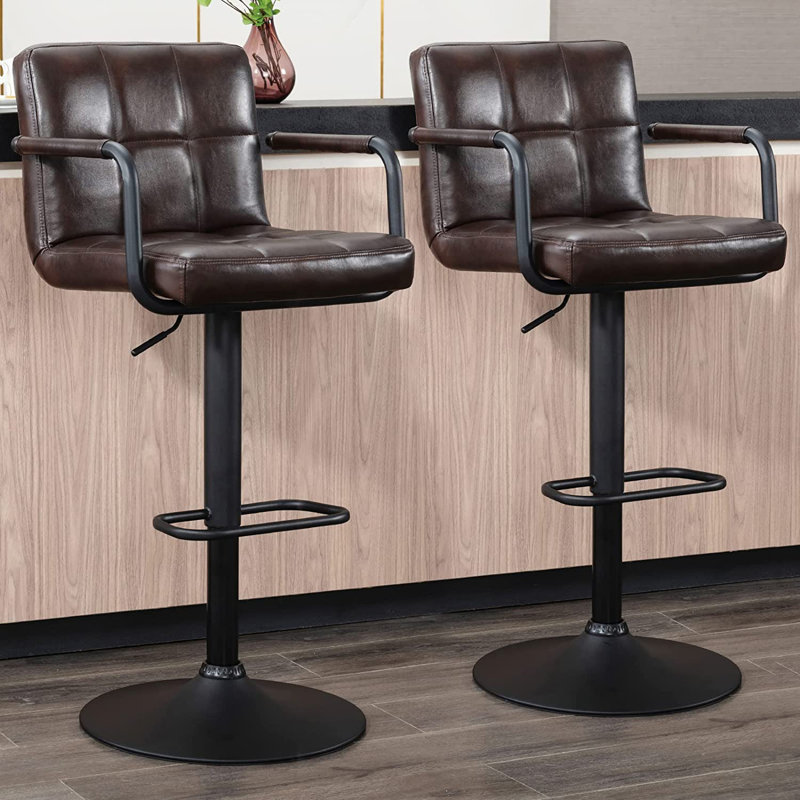 Tabouret de bar Penacook, Brun-noir, Noir
