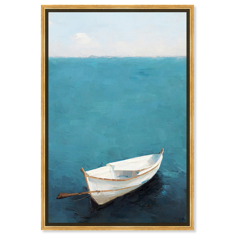 Côte perdue - Impression sur toile, Toile avec cadre flottant, H 16,5 po x l 11,5 po, Doré
