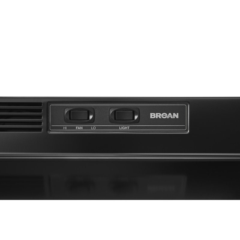 Broan-NuTone Under-Cabinet Ductless Range Hood with Charcoal Filter, 30", Black, Black