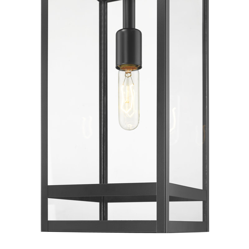 Lanterne suspendue d'extérieur 1 lumière noire Sylmar, H 115,75 po x l 7,5 po x P 7,5 po