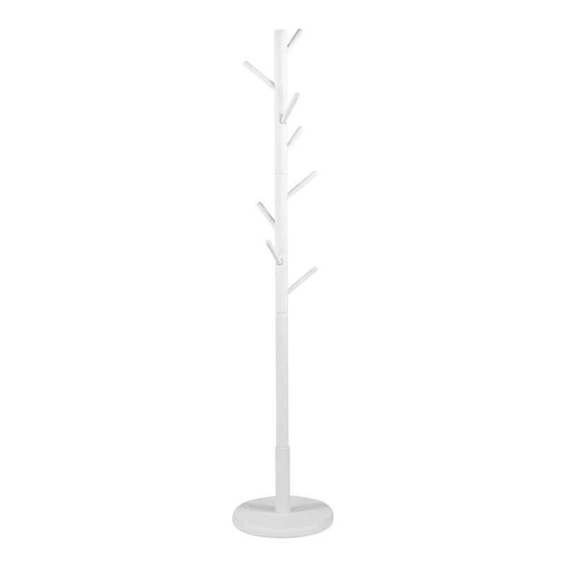 Bro Freestanding 8 - Hook Coat Rack, White