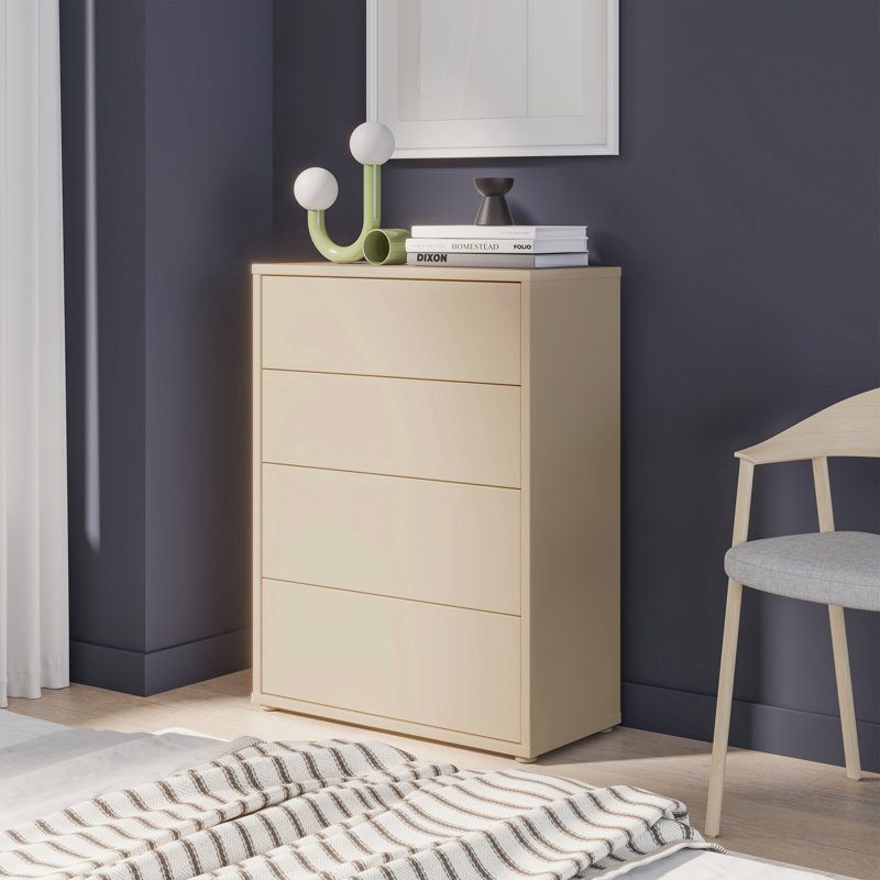 74.5 cm W Chest of 4 Drawers, Yellow