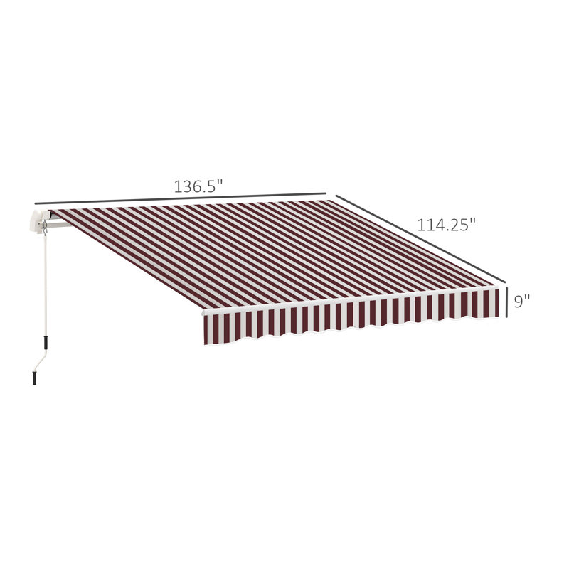 Tissu de remplacement pour auvent rétractable, Rouge / Blanc