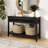 Narrow Console Table with Drawers and Shelf, Fluted Design, Modern Wood, Onyx Birch-1226769318