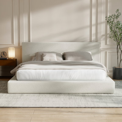 Chenille Cloud Platform Bed Frame