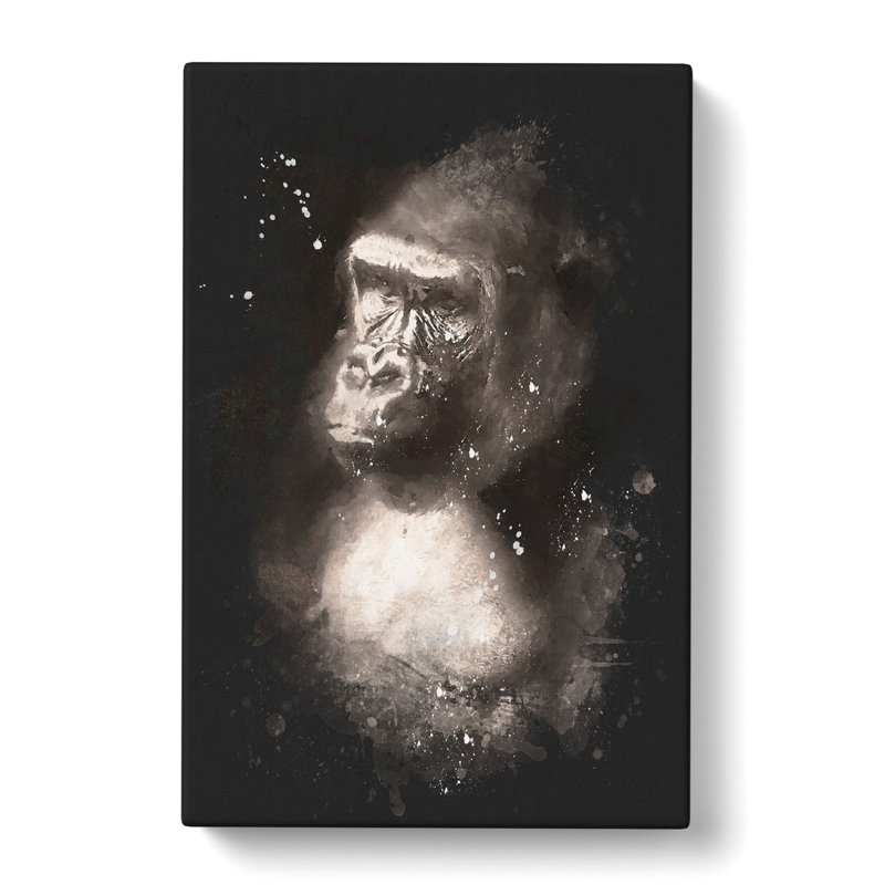 Mighty Silverback Gorilla - Wrapped Canvas Print, 50cm H x 35cm W x 3cm D