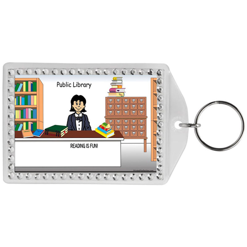 Bibliothécaire personnalisé, porte-clés en strass, Oui