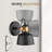 1 - Light Dimmable Black Armed Sconce