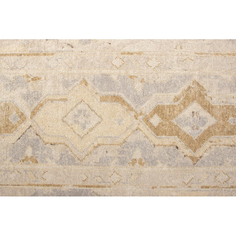 Distressed Homage Hand Knotted Wool Geometric Area Rug, Rectangle 15' x 24'