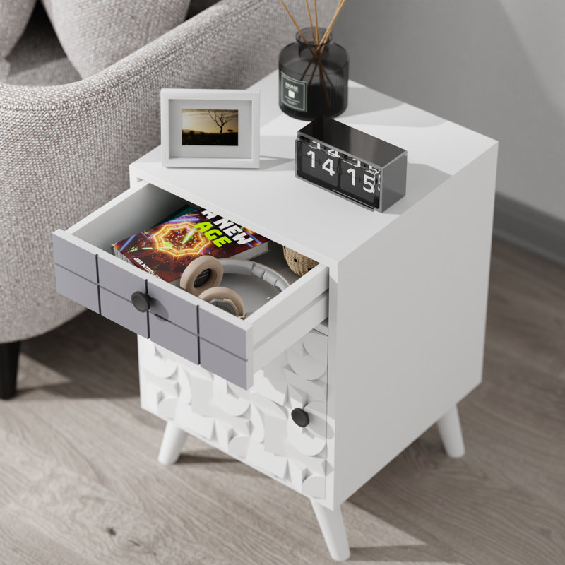 Jimenna 15.7'' W Solid Wood Nightstand