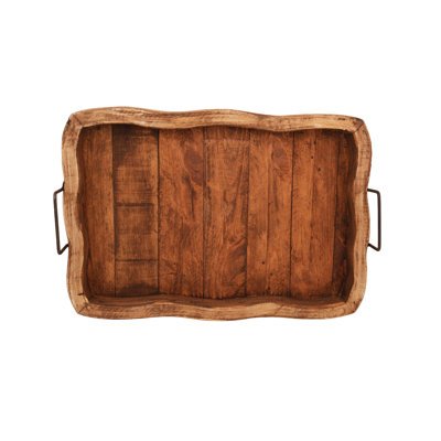 Glenrock Wooden Scalloped Serving Tray-antiqued White