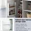 Chariot de cuisine blanc avec rangement pour porte d'armoire et rangement moderne, comptoir rabattable et support en métal-121076842