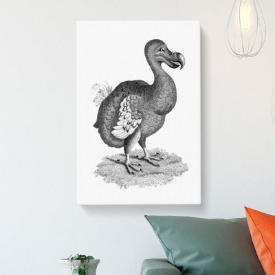 Dodo in Black & White by George Shaw - Wrapped Canvas Drawing - Wrapped Canvas