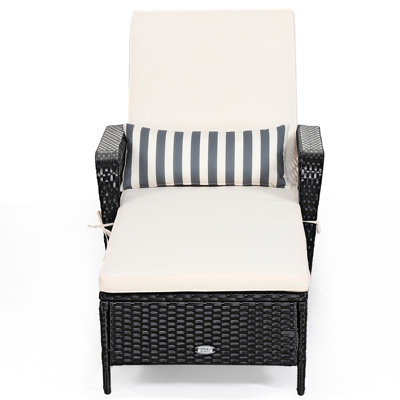 Outdoor Wicker Chaise Lounge Set , Cushion Included