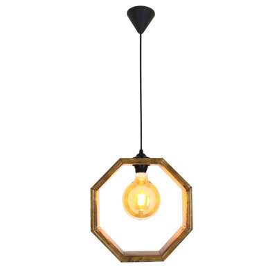 Luminaire suspendu géométrique à 1 lumière Woodway
