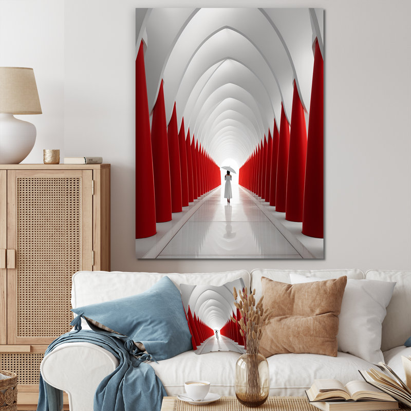 «Red White Path to the Dream», reproduction sur toile, Toile tendue, H 40 po x l 30 po x P 1,5 po