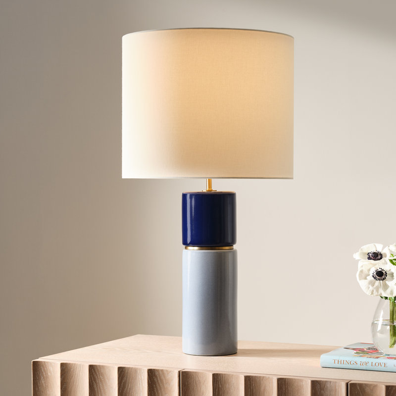Cade Table Lamp, Polar Blue/Crystal Cobalt