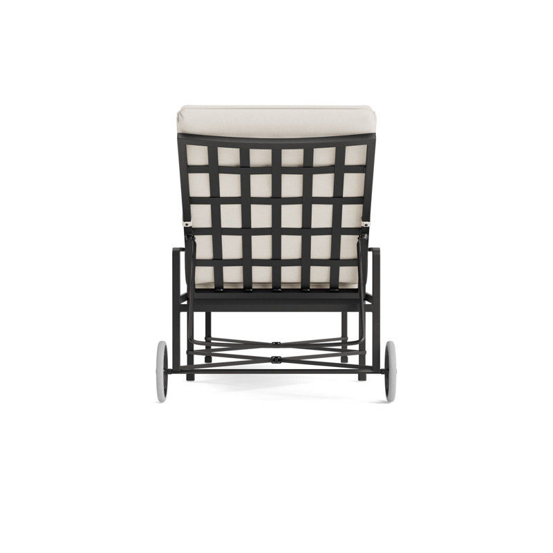 Venetian Outdoor Chaise Lounge, Fusion Natural, Textured Pewter