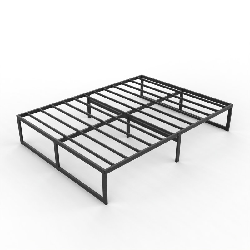 NapQueen Alpha New Metal Platform Bed Frame, Mattress Foundation with Steel Slats, Queen