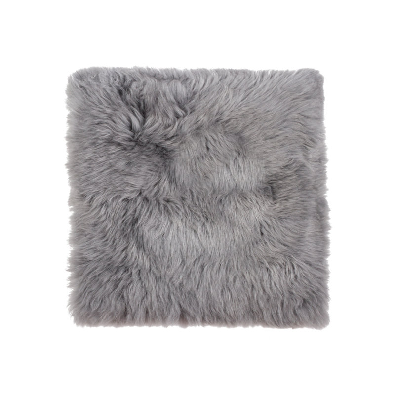 Coussins de chaise en laine, 4, Gris, 17 po x 17 po