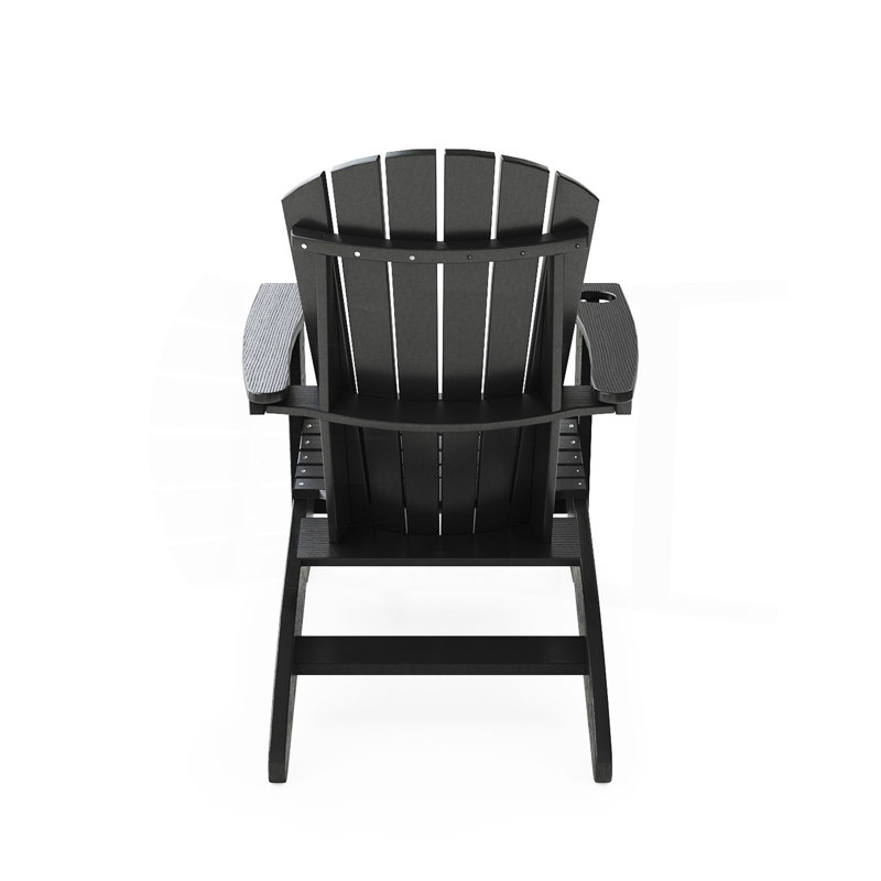 Black Adirondack Chair – Sturdy HDPE Poly Lumber For Poolside, Patio, And Garden Relaxation, Black
