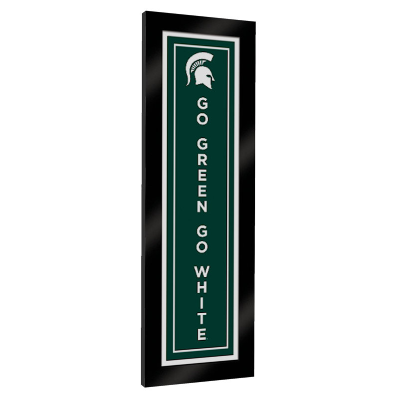 Panneau de toile encadré «Go Green Go White» de l'Université Michigan State