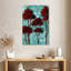 Harnek, fleurs turquoise et arbres rouges-108382164