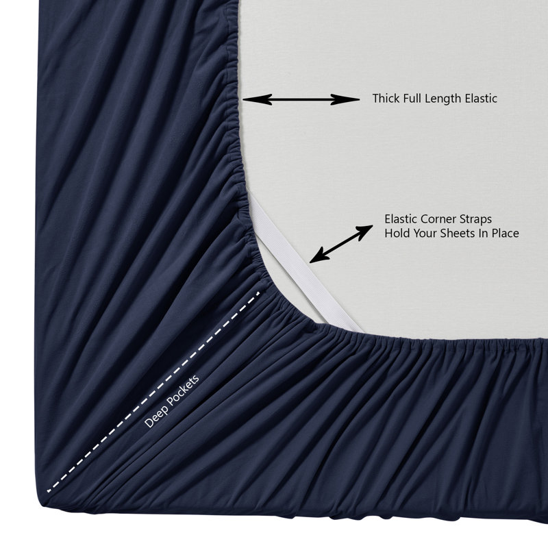 Drap-housse en flanelle de couleur unie avec draps intégrés par Sweet Home Collection, Drap-housse de taille très grand