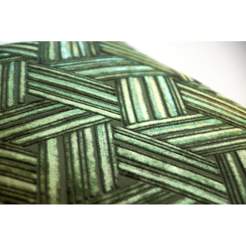Entwined Square Velvet Pillow Cover & Insert, 22" x 22", Evergreen