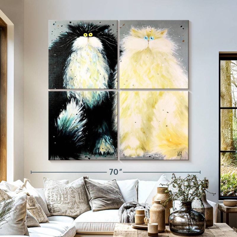 Brampt Mr And Mrs Cats, 57" H x 57" W
