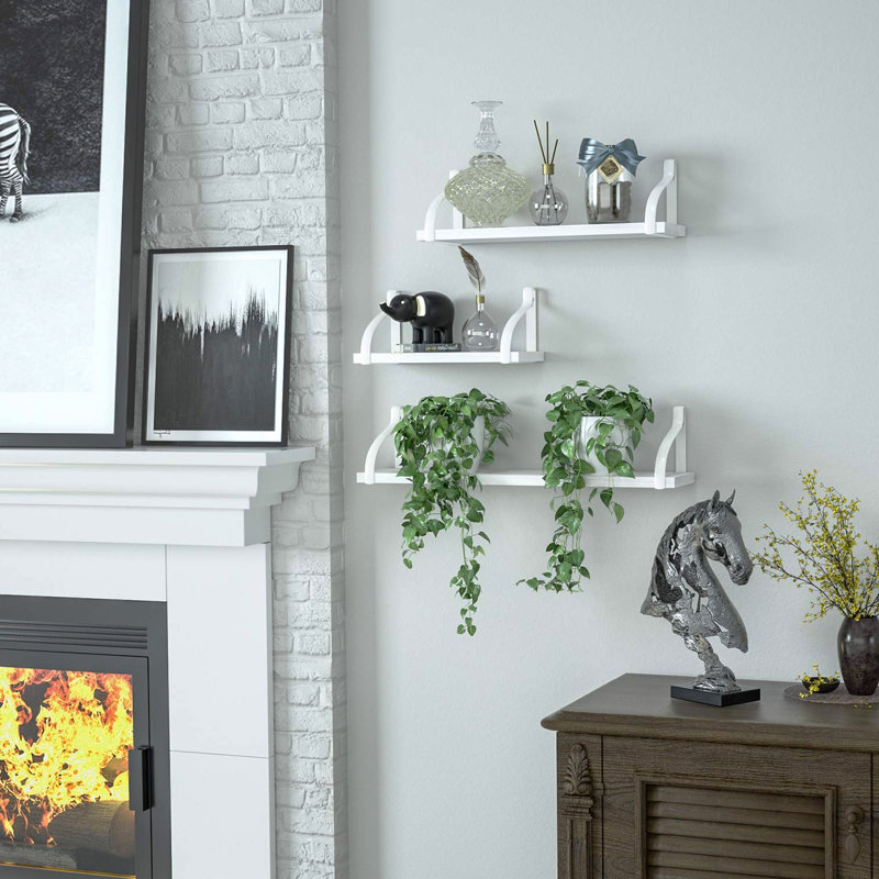 Schiffer 3 Piece Bracket Shelf, White