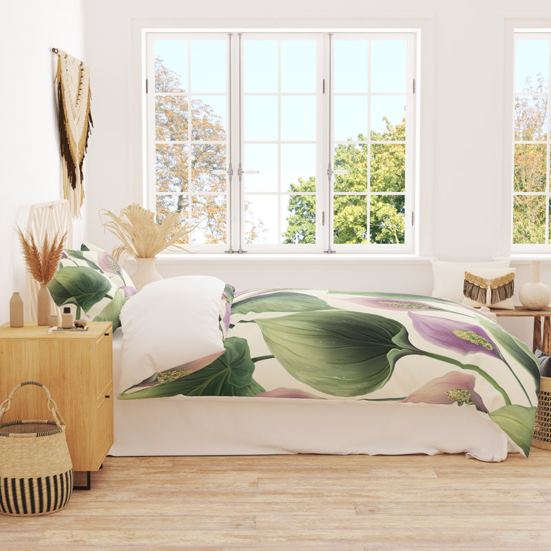 Floral Duvet Cover, King Duvet Cover + 2 King Shams