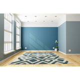 5x8 Ivory Flat Weave Wool Diamond Lattice Geometric Modern Contemporary Carpet Rug